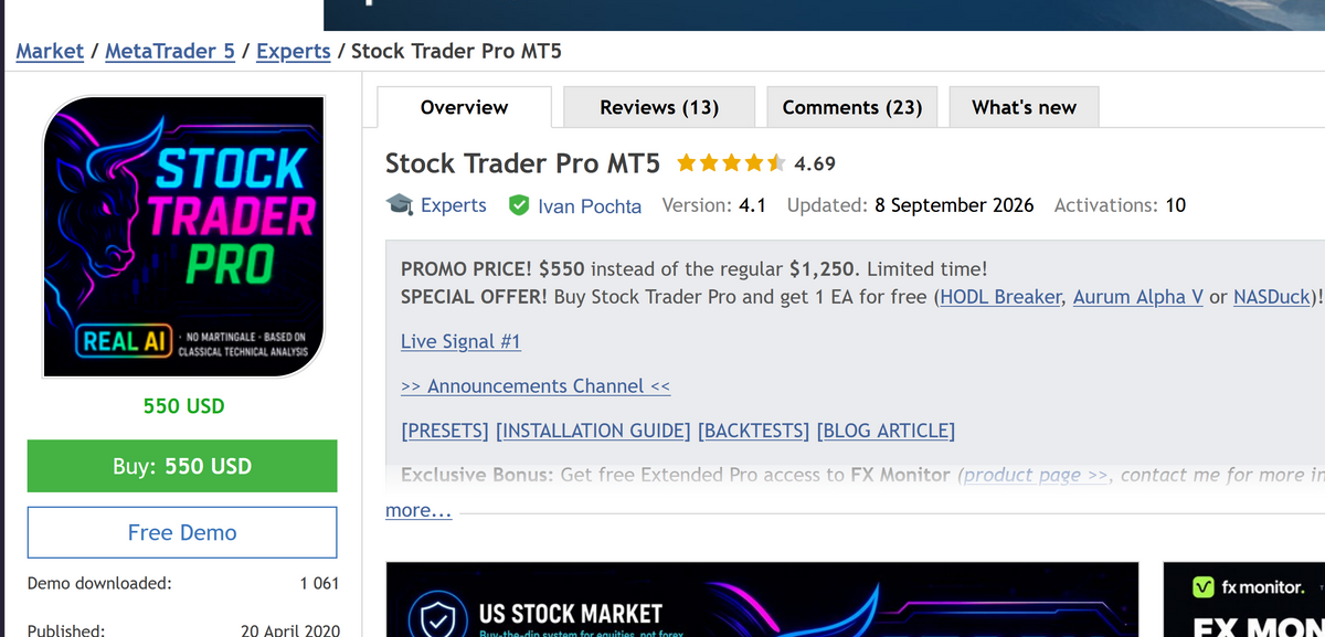 Stock Trader Pro MT5 v4.1