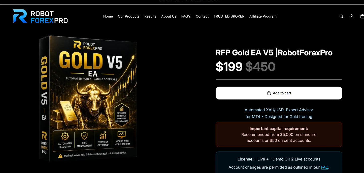RFP Gold EA V5.7 MT4 RobotForexPro