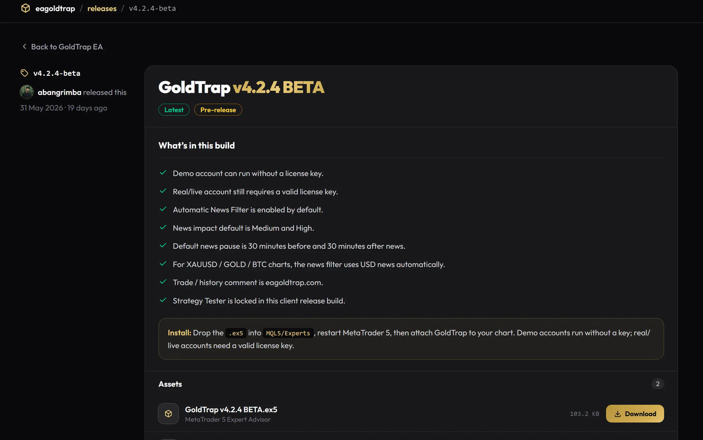 v4.24 Gold Trap EA MT5