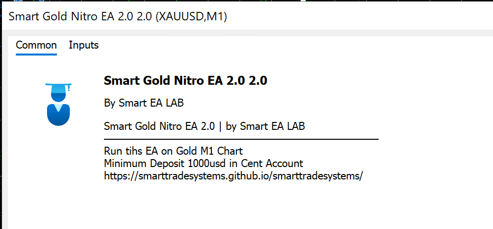 Smart Gold Nitro MT5 EA v2.0