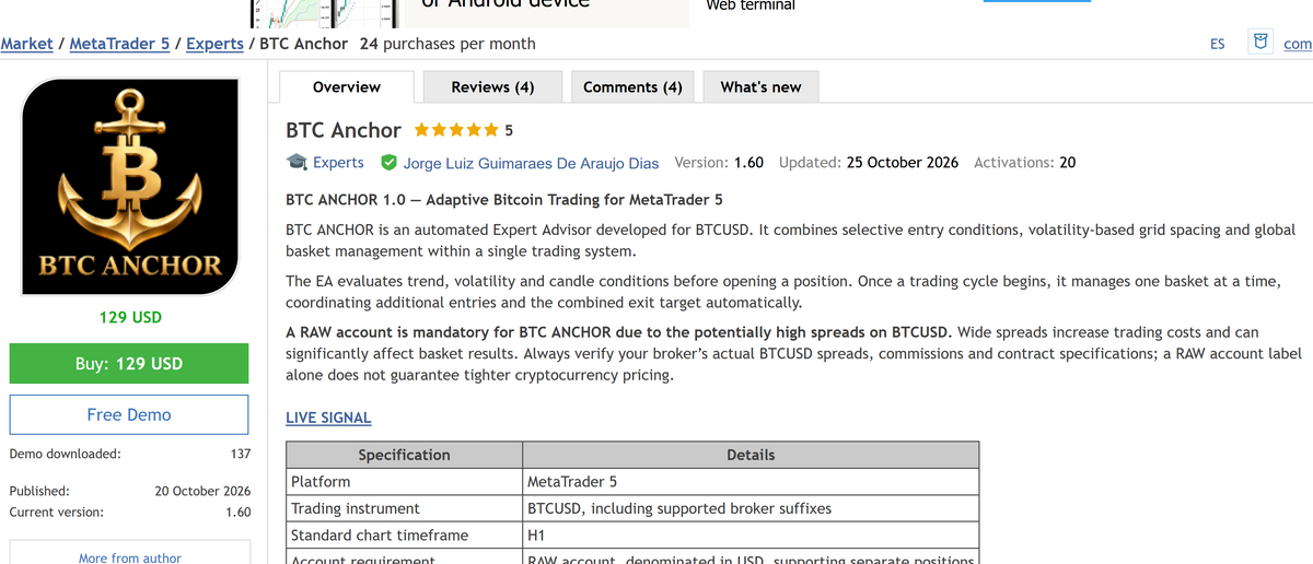 BTC Anchor MT5 v1.6