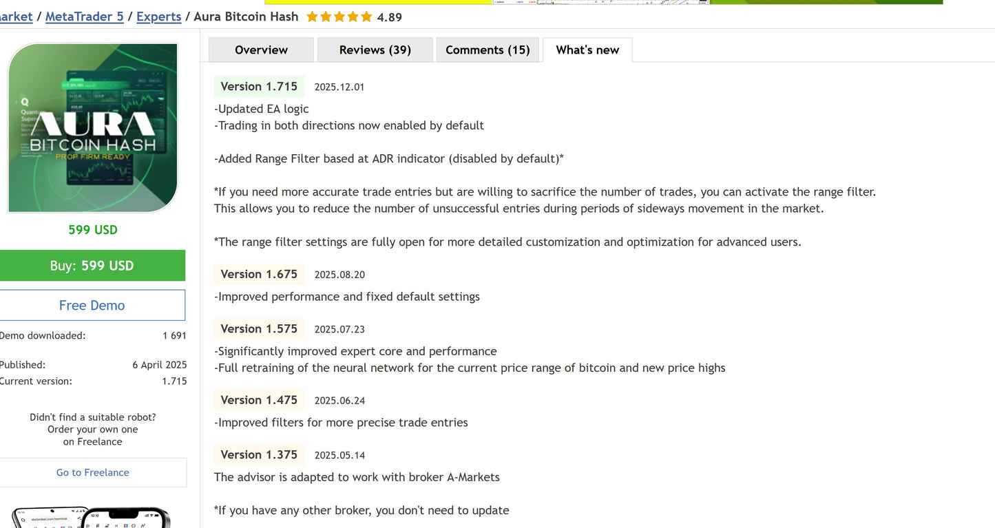 v1.715 Aura Bitcoin Hash