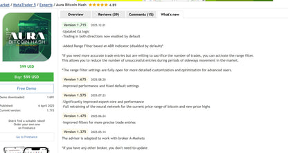 v1.715 Aura Bitcoin Hash