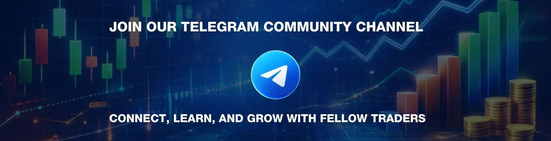 Blue circular telegram logo with white paper airplane icon.
