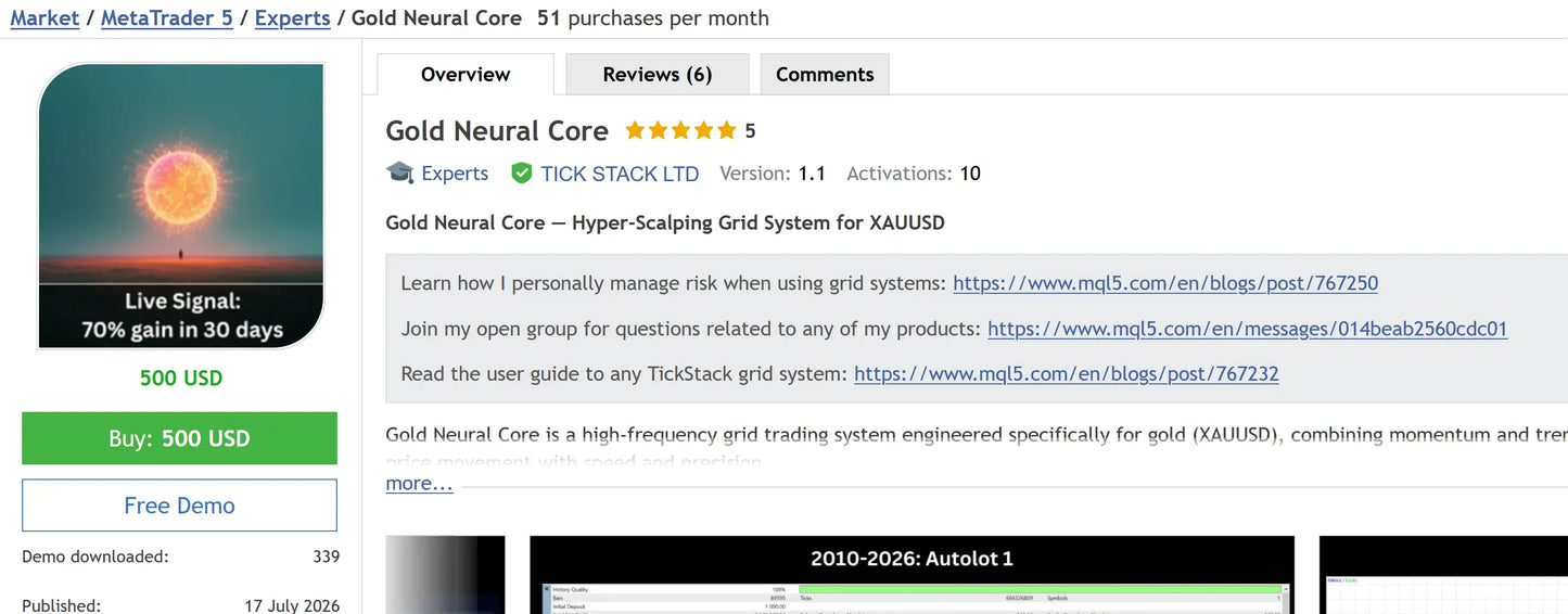 Gold Neural Code MT5 v1.1 [PREORDER]