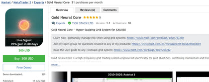Gold Neural Code MT5 v1.1 [PREORDER]