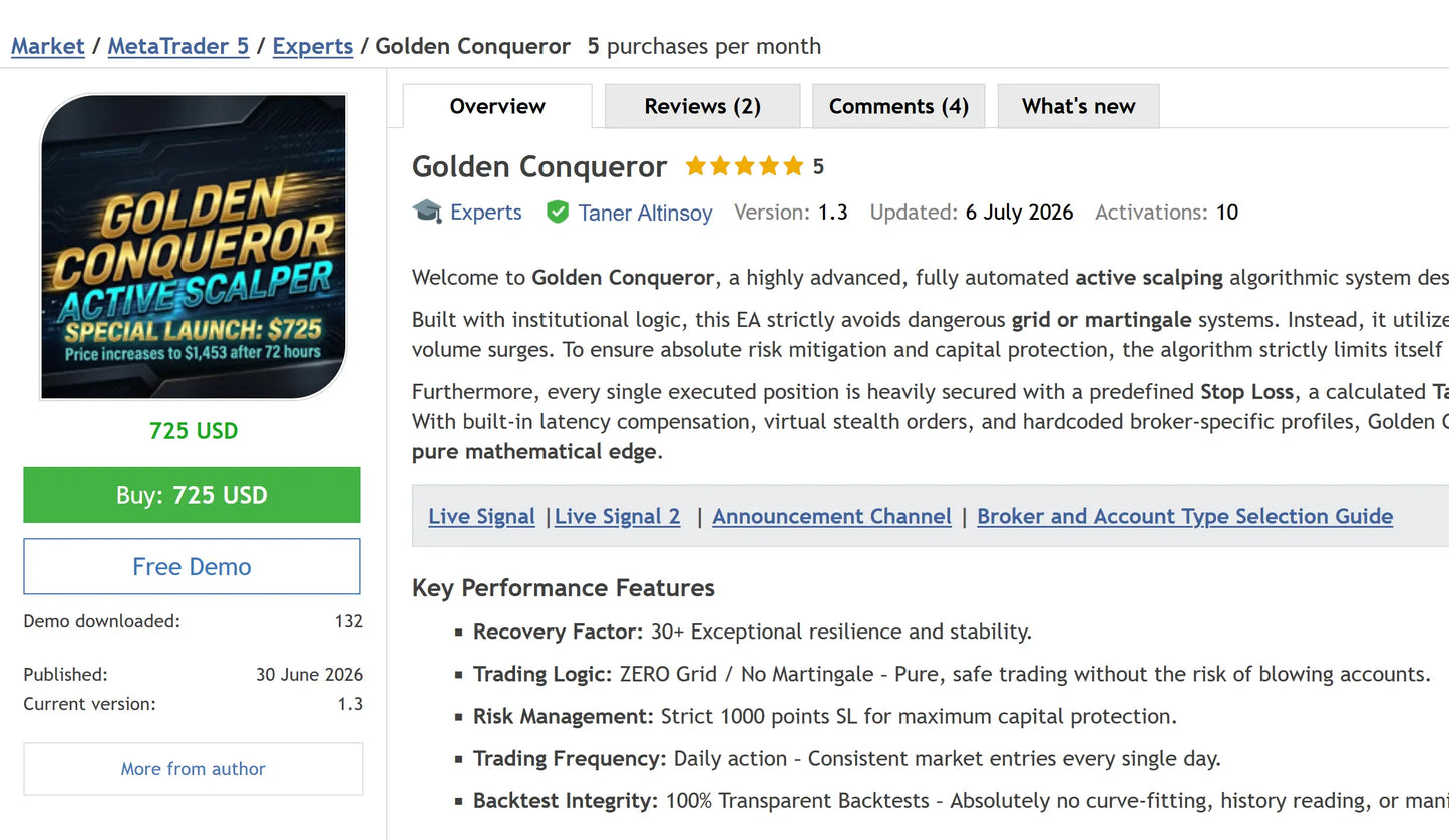 Golden Conqueror MT5 v1.3