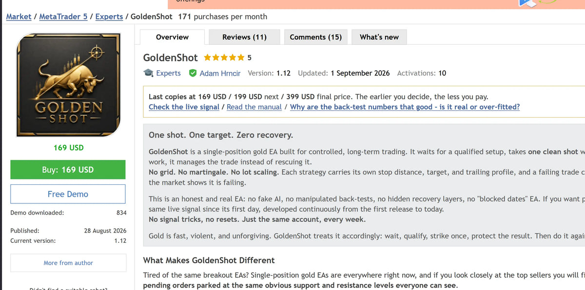 GoldenShot MT5 EA v1.12