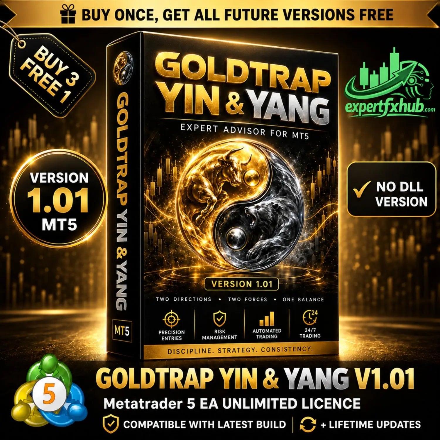 GoldTrap Yin & Yang MT5 EA v1.01 Abang Rimba