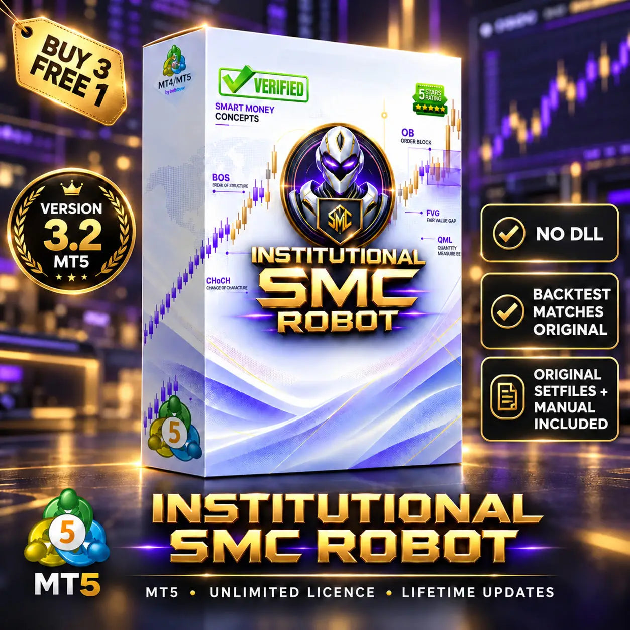 Institutional SMC Robot MT5 v3.2