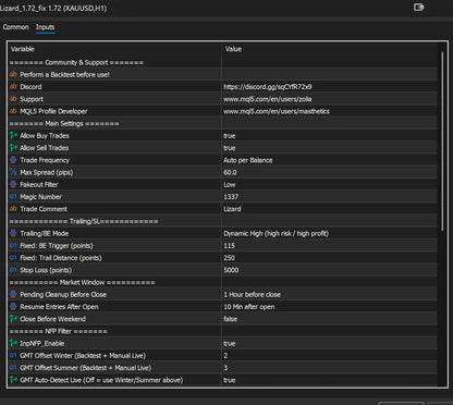 Lizard MT5 EA v1.72