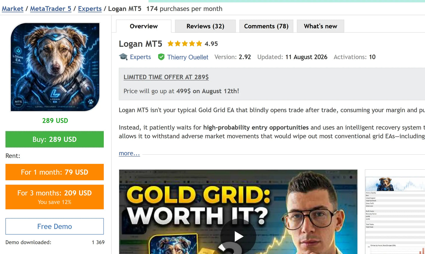 Logan MT5 EA v2.92 GROUP BUY
