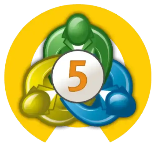 The logo features three stylized, glossy figures in green, yellow, and blue encircling a white circle with the number 5 at its center.