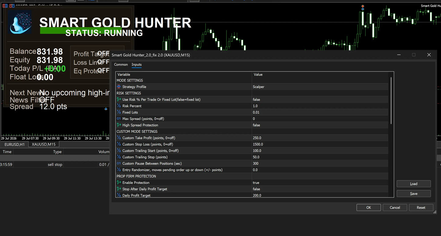 Smart Gold Hunter MT5 SOURCE CODE v2.0