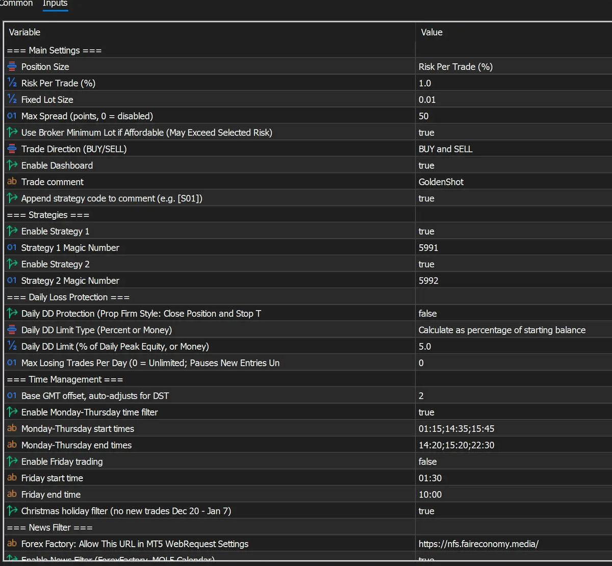 [SOURCE CODE] GoldenShot MT5 EA v1.12