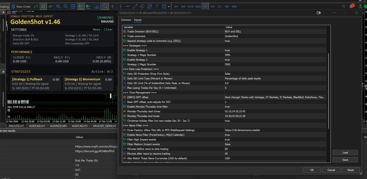 [SOURCE CODE] GoldenShot MT5 EA v1.46