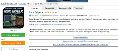 [SOURCE CODE] Trend Sniper X MT5 Indicator v3.2