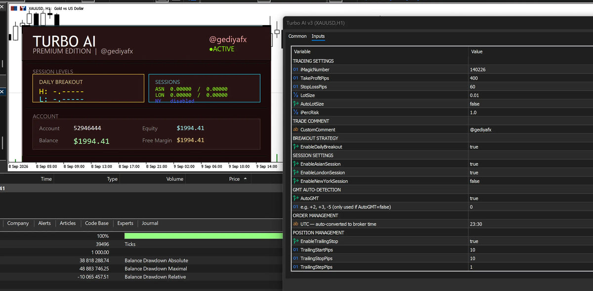 Turbo AI v3.0 MT5 by gediyafx