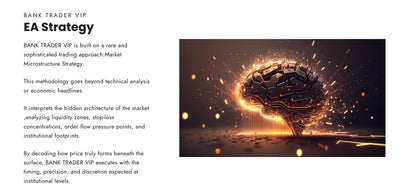 A glowing golden-bronze digital brain with circuit patterns and sparks in v1.0 bank trader forex mt5 software