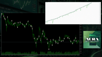 Aurora bitcoin hash mt5 v1.715 showing green cryptocurrency price charts on a dark monitor screen for trading analysis