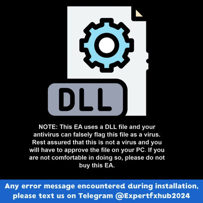 Light blue gear icon on a white document labeled dll representing v2.86 Vortex Gold MT5 software component