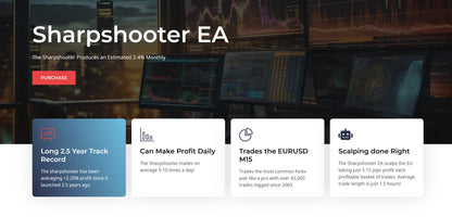 V3.0 sharpshooter ea mt4 trading software interface on multiple monitors showing financial charts and data analysis