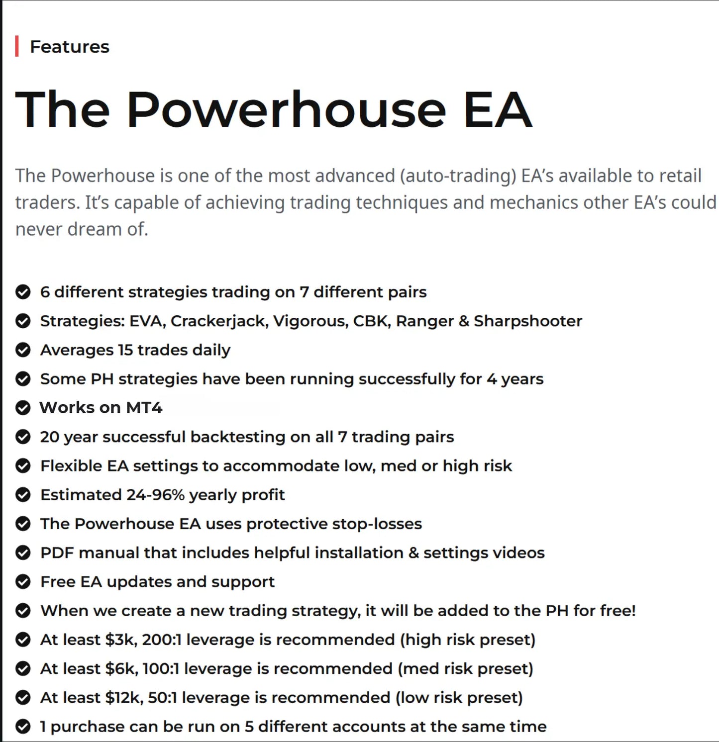 V3.06 powerhouse forex mt4 is an automated trading system offering six strategies for seven currency pairs with flexible risk settings