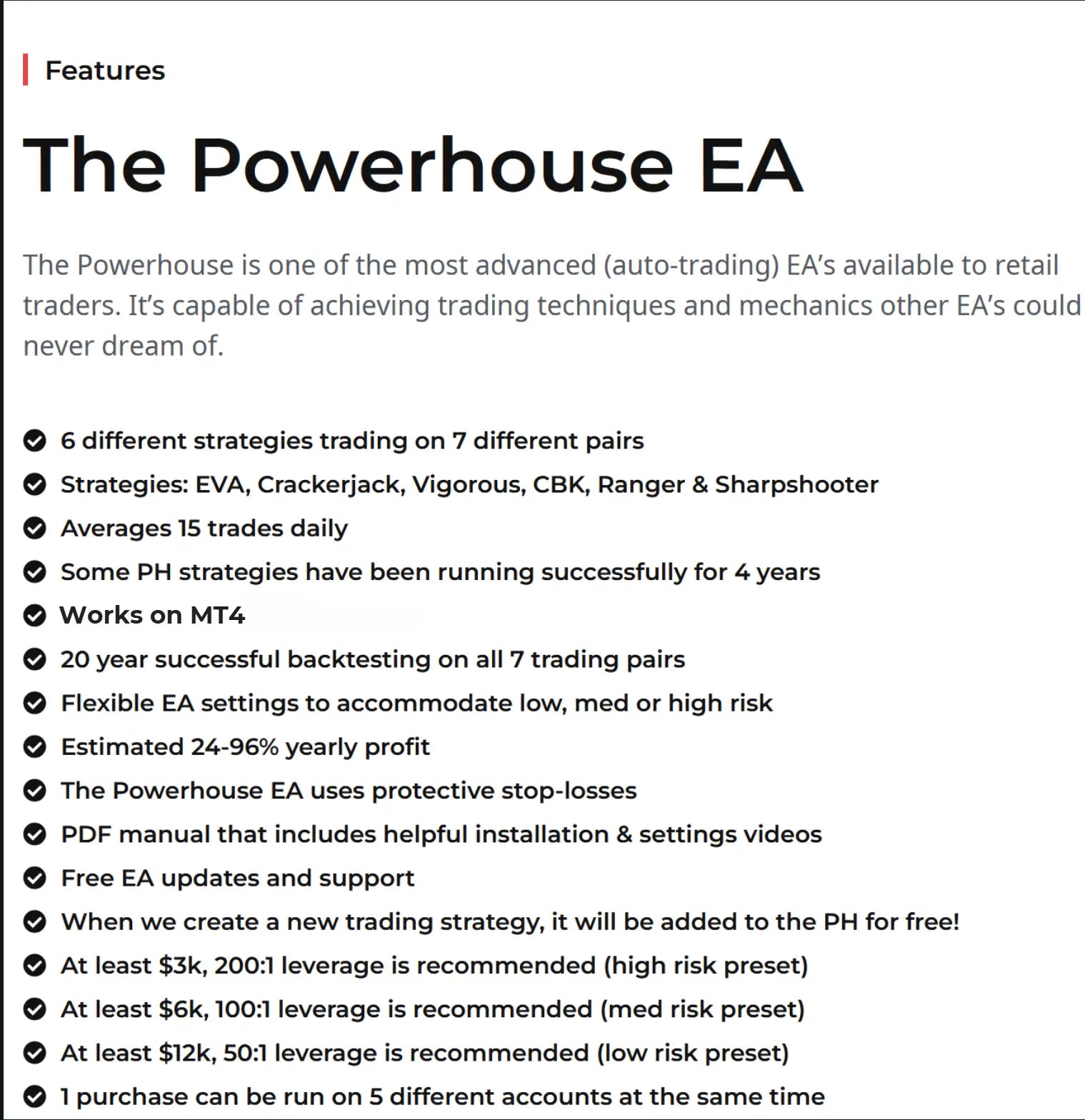 V3.06 powerhouse forex mt4 is an automated trading system offering six strategies for seven currency pairs with flexible risk settings