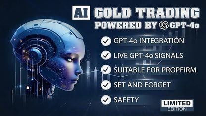 A sleek metallic blue and silver ai head with glowing circuitry for v4.2 ai gold trading mt5 software