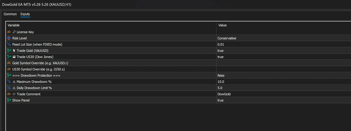 v5.26 DowGold EA MT5