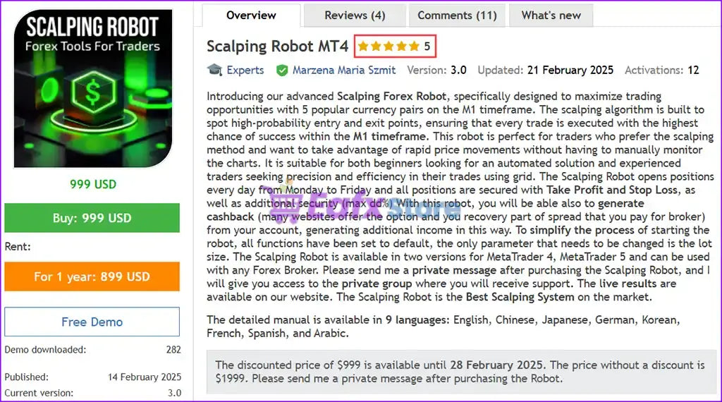 v7.0 Scalping Robot MT4