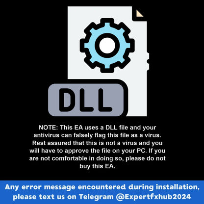 Blue gear icon on white document labeled dll representing v8.51 aura black gold mt5 software component